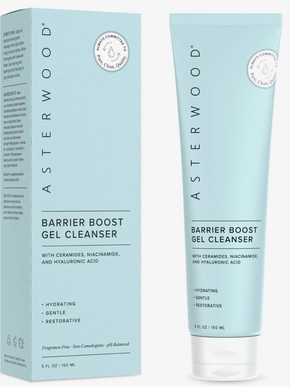 Asterwood Barrier Boost Gel Cleanser — Hydrating Light Blue Gel